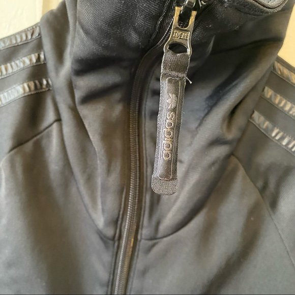 Adidas trefoil women’s full zip high neck track jacket satin 3 stripes - small - Picture 7 of 15